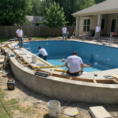 contact us for pool construction If you want a new pool or need to fix your old one without spending too much money, our team of expert swimming pool contractors in San Francisco, CA is here to help. We build and fix all kinds of pools like inground, above ground, and fiberglass pools. Our team can handle full swimming pool installation, or small jobs like fixing tiles, adding new lights, or improving the drainage around your pool. We know every home and family is different, so we help you design a pool that fits your yard, your house, and your budget. Want to add a hot tub, new pavers, or a new pool deck? We can do that, too. We help with everything, including permits, planning, and making sure the job gets done the right way. Our pool remodelers and pool installation companies also know how to save you time and money. We use strong and safe materials and smart tools like energy-saving pool pumps to help lower your bills. We work fast but carefully, so your pool will be ready to enjoy as soon as possible. Since 1993, we have helped many families in San Francisco build or fix their dream pools. Whether you need above ground pool installers, pool fence installation, or help from trusted pool repair companies, we have the tools and the team to do it right. And when your pool is finished, we can keep it clean and safe with help from our reliable pool maintenance companies. We also give tips for DIY care if you want to do it yourself. Or you can let our swimming pool service company take care of it all for you.